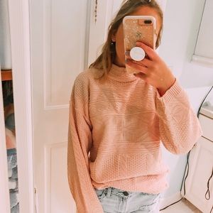 Light Pink Oversized Mock Neck Sweater